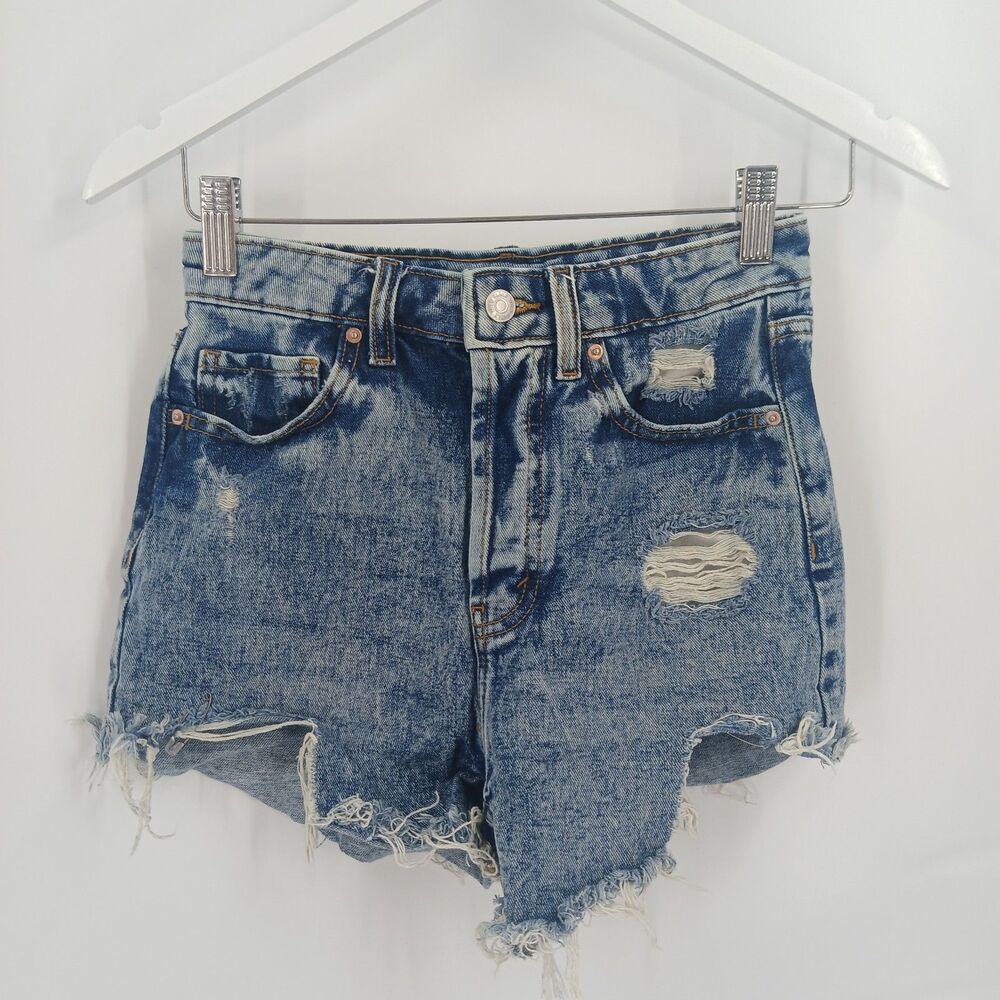 Wild Fable Womens High Rise Denim Shorts Size 00 Distressed Cut Off Jean Shorts